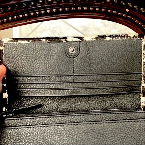 Genuine Leather calf hair, slim gold over wallet - Picture 3 of 3